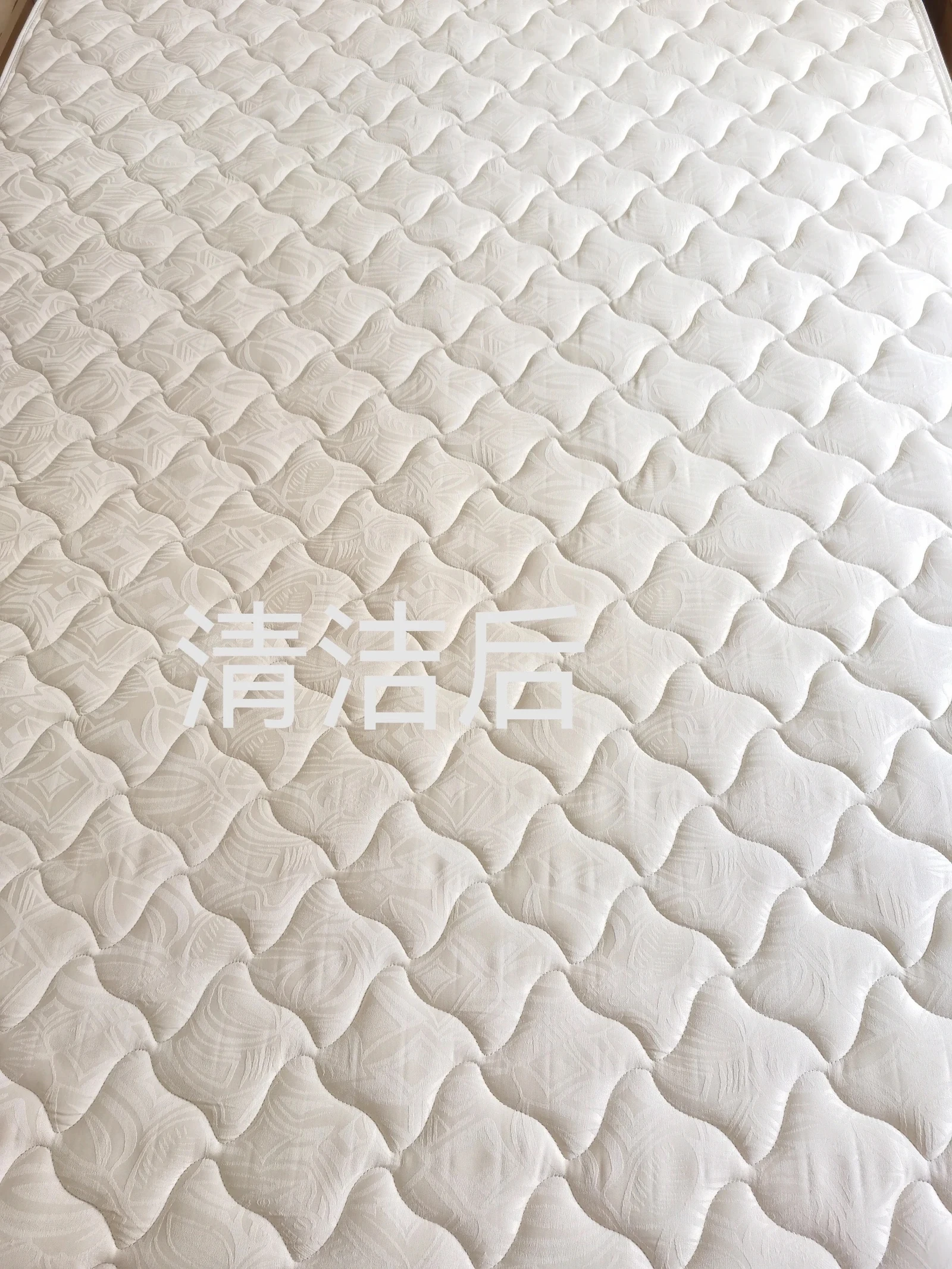 The mattress pictured by the owner after cleaning.