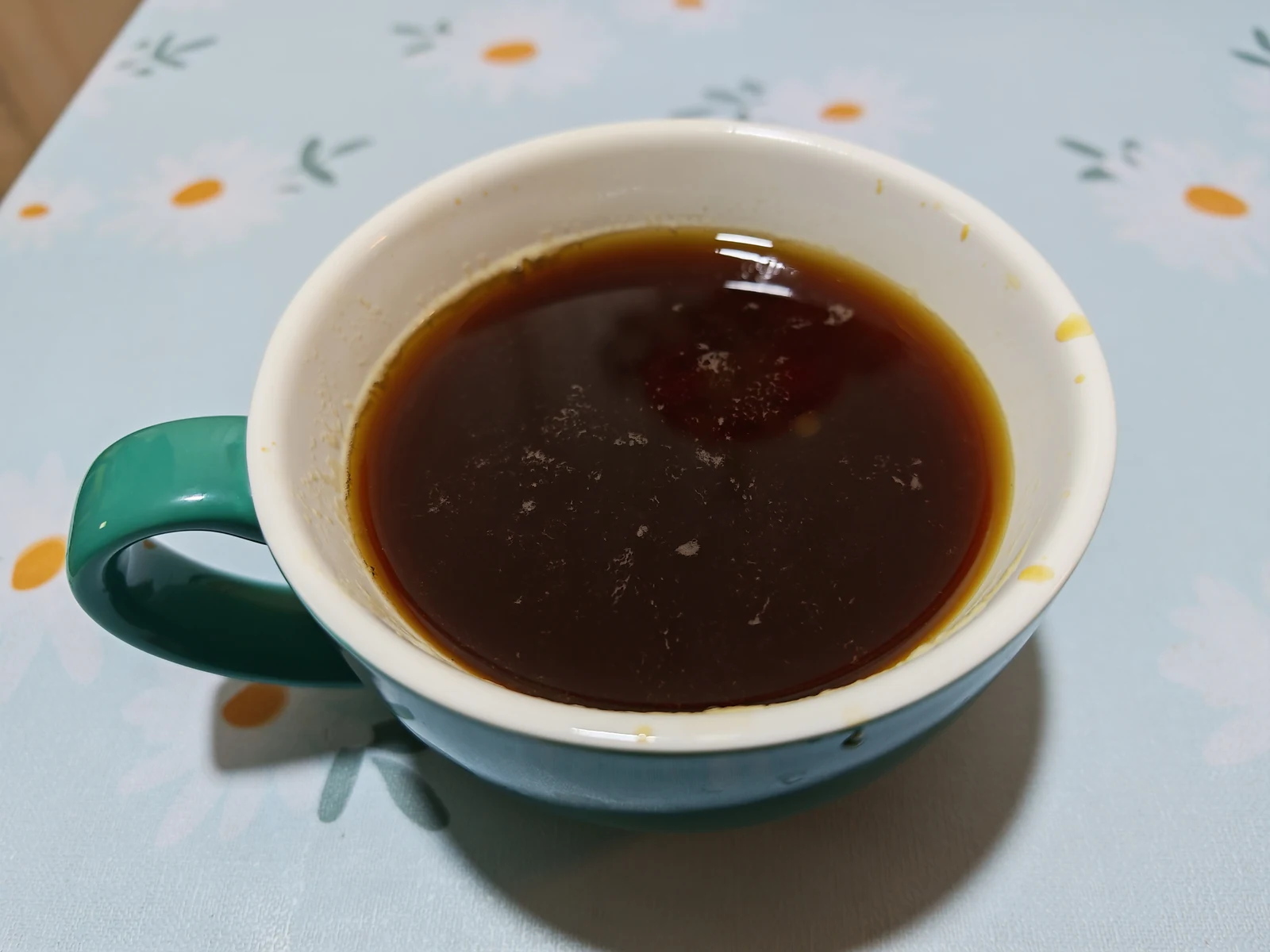 Black coffee in a cup.