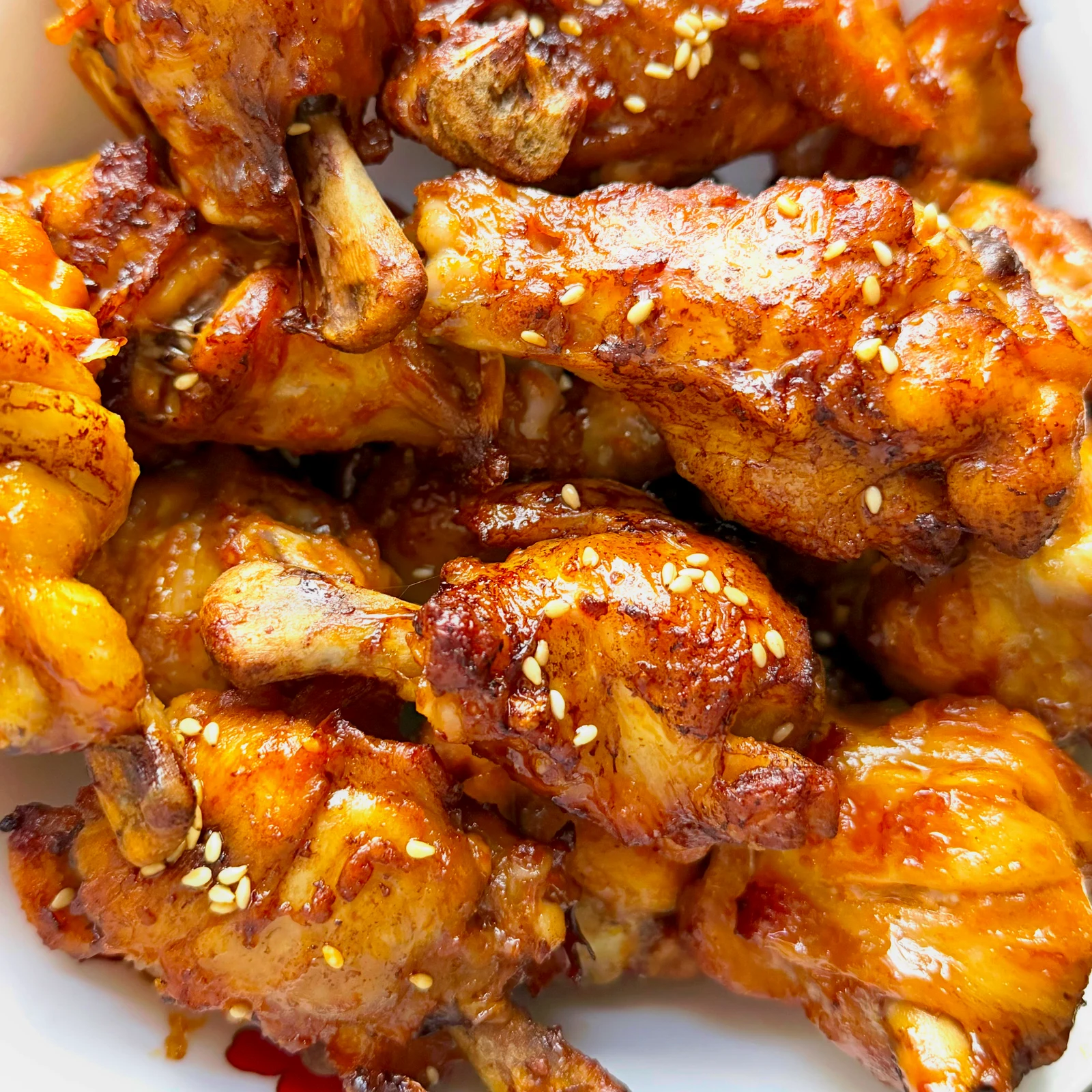 The owner’s browned chicken with sesame seeds.